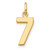 Image of 10K Yellow Gold Casted Small Polished Number 7 Charm