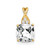 Image of 10K Yellow Gold Checkerboard White Topaz and Diamond Pendant
