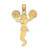 Image of 10K Yellow Gold Cheerleader w/Pom-Poms Pendant