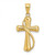 Image of 10K Yellow Gold Cross With Drape Pendant