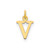 Image of 10K Yellow Gold Cutout Letter V Initial Charm