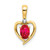 Image of 10k Yellow Gold Diamond & Ruby Pendant