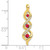 Image of 10K Yellow Gold Diamond and .25ctw Ruby Twisted 3-stone Chain Slide Pendant