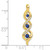 Image of 10K Yellow Gold Diamond and .26ctw Sapphire 3-stone Twisted Chain Slide Pendant