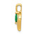 Image of 10K Yellow Gold Diamond and Marquise Emerald Pendant