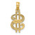 Image of 10K Yellow Gold Dollar Sign Pendant
