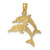 Image of 10K Yellow Gold Double Dolphins Pendant