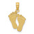 Image of 10K Yellow Gold Double Feet Hang Ten Style Pendant