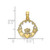 Image of 10K Yellow Gold Engraved Claddagh In Scallop Circle Pendant