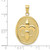 Image of 10K Yellow Gold Fleur-De-Lis on Oval Disk Pendant