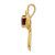 Image of 10K Yellow Gold Garnet & AA Diamond Claddagh Cross Pendant