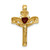 Image of 10K Yellow Gold Garnet & AA Diamond Claddagh Cross Pendant