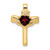 Image of 10K Yellow Gold Garnet & AA Diamond Claddagh Cross Pendant