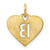 Image of 10K Yellow Gold Heart Letter B Initial Charm
