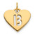 Image of 10K Yellow Gold Heart Letter B Initial Charm