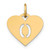 Image of 10K Yellow Gold Heart Letter O Initial Charm