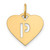 Image of 10K Yellow Gold Heart Letter P Initial Charm