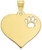 Image of 10K Yellow Gold Heart with Cut Out Paw Print Personalized Pendant 10XNA768Y