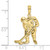 Image of 10K Yellow Gold Hockey Player with Stick and Puck Pendant