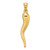 Image of 10K Yellow Gold Hollow Italian Horn Pendant 10K6388