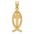 Image of 10K Yellow Gold Ichthus Fish Pendant 10XR455