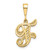 Image of 10K Yellow Gold Initial F Pendant 10C242/F