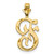 Image of 10K Yellow Gold Initial F Pendant 10C767F