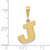 Image of 10K Yellow Gold Initial J Pendant