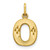 Image of 10K Yellow Gold Initial O Charm 10C768O