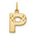 Image of 10K Yellow Gold Initial P Charm 10C768P