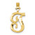 Image of 10K Yellow Gold Initial T Pendant 10C767T