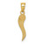 Image of 10K Yellow Gold Italian Horn Pendant