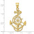 Image of 10k Yellow Gold Large Anchor w/ Wheel Pendant