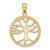 Image of 10K Yellow Gold Large Tree Of Life In Round Frame Pendant