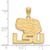 Image of 10K Yellow Gold Louisiana State University Large Pendant by LogoArt (1Y076LSU)