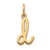 Image of 10K Yellow Gold Lower case Letter D Initial Charm 10XNA1307Y/D