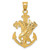 Image of 10K Yellow Gold Mariners Cross w/Eagle Pendant