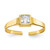 Image of 10K Yellow Gold Open Adjustable w/ Square Shape CZ Toe Ring