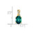 Image of 10K Yellow Gold Oval Created Alexandrite and Diamond Pendant