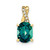 Image of 10K Yellow Gold Oval Created Alexandrite and Diamond Pendant