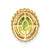 Image of 10K Yellow Gold Oval Peridot Chain Slide Pendant