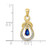 Image of 10k Yellow Gold Pear Sapphire and Diamond Dangle Pendant