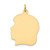 Image of 10K Yellow Gold Plain Large Facing Left Girl Head Charm