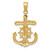Image of 10K Yellow Gold Polished & Textured 2-D Mariners Crucifix Rope/Wheel Pendant