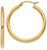 Image of 25mm 10k Yellow Gold Polished 2.5mm Tube Hoop Earrings 10T933