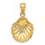 Image of 10K Yellow Gold Polished 2-D Scallop Shell Pendant