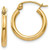Image of 11mm 10k Yellow Gold Polished 2mm Tube Hoop Earrings 10T917