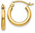 Image of 9mm 10k Yellow Gold Polished 2mm Tube Hoop Earrings 10T918