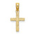 Image of 10K Yellow Gold Polished and Engraved Mini Cross W/ Flower Pendant