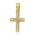 Image of 10K Yellow Gold Polished and Engraved Mini Cross W/ Flower Pendant